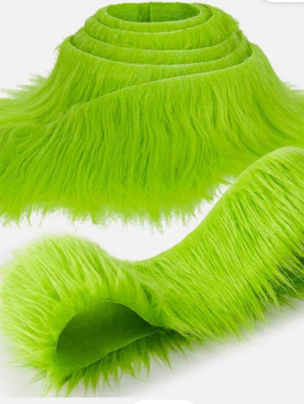 Neon Lime Faux Fur Trim. NEW. 4.5Wx56L. NWOT.